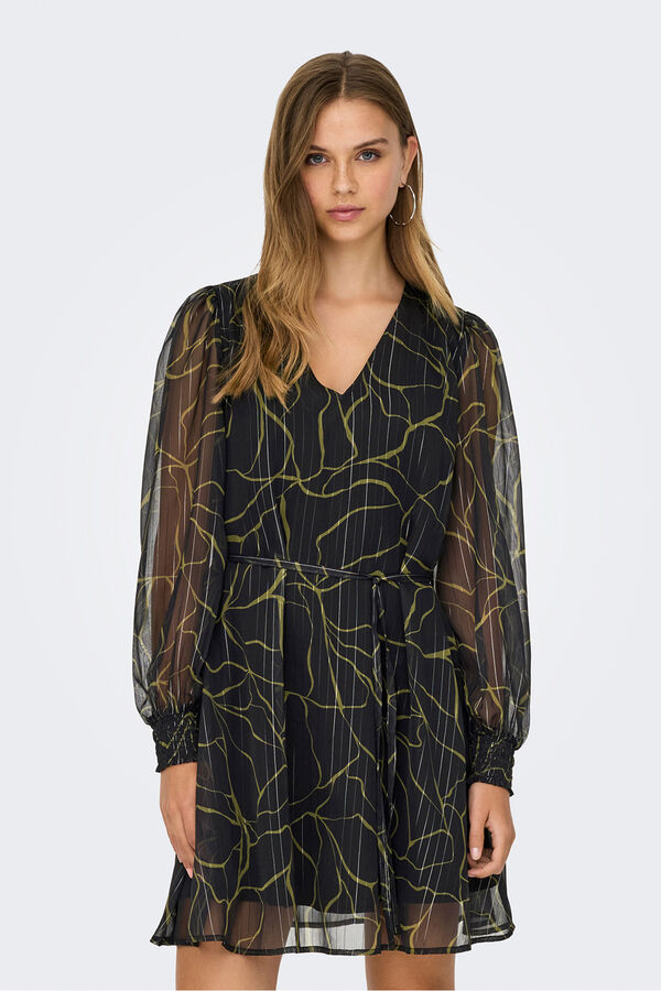 JDY Vestido curto de lurex verde