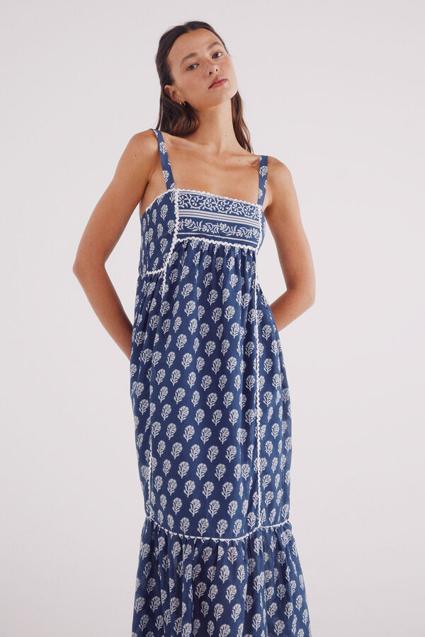 Springfield Vestido midi estampado paisley turquesa