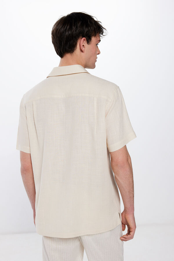 Springfield Camisa manga curta r&uacute;stica branco