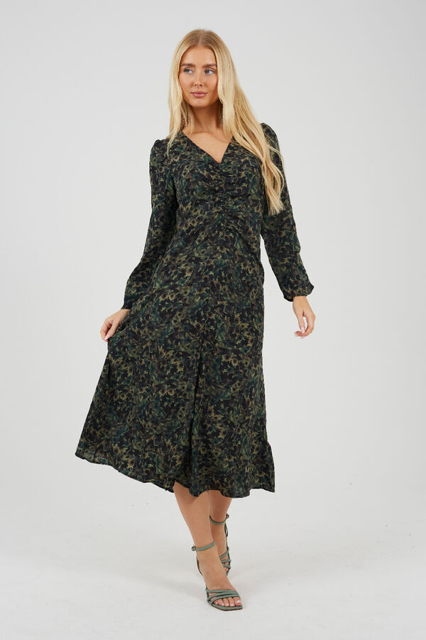 Brave Soul Vestido longo estampado verde