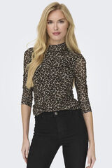 Only Top semitransparente ajustado gris