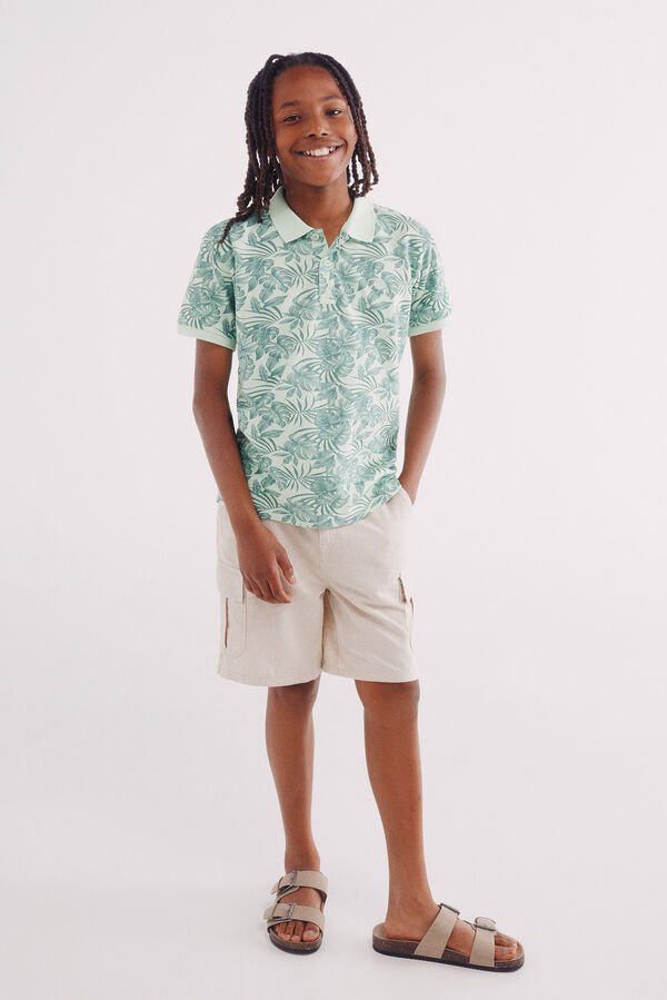 Springfield Kids Camisa polo havaiana para criança verde