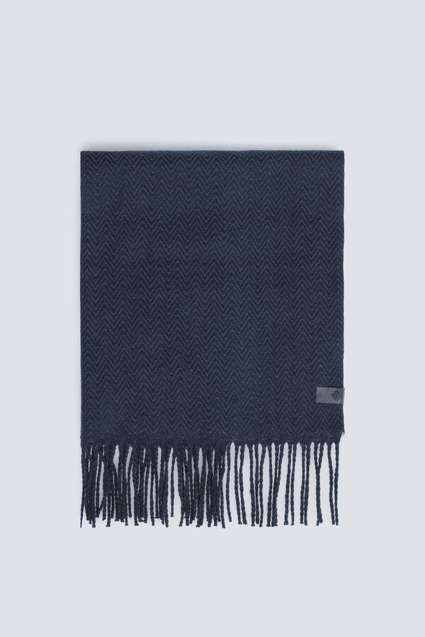 Springfield Bufanda gris espiga azul