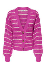 JDY Cardigan de rayas fucsia