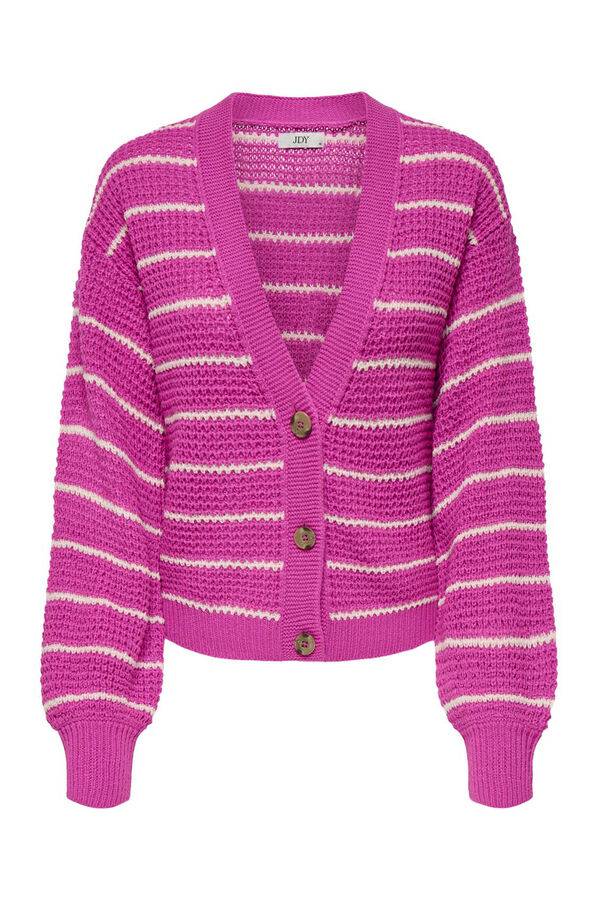 JDY Cardigan de rayas fucsia