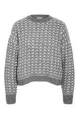 Noisy May camisola estruturado b&aacute;sico cinzento