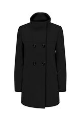 Only sobretudo de tecido midi preto