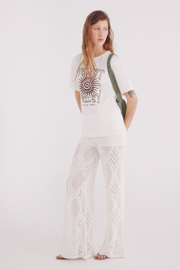 Springfield Camiseta de veludo bege