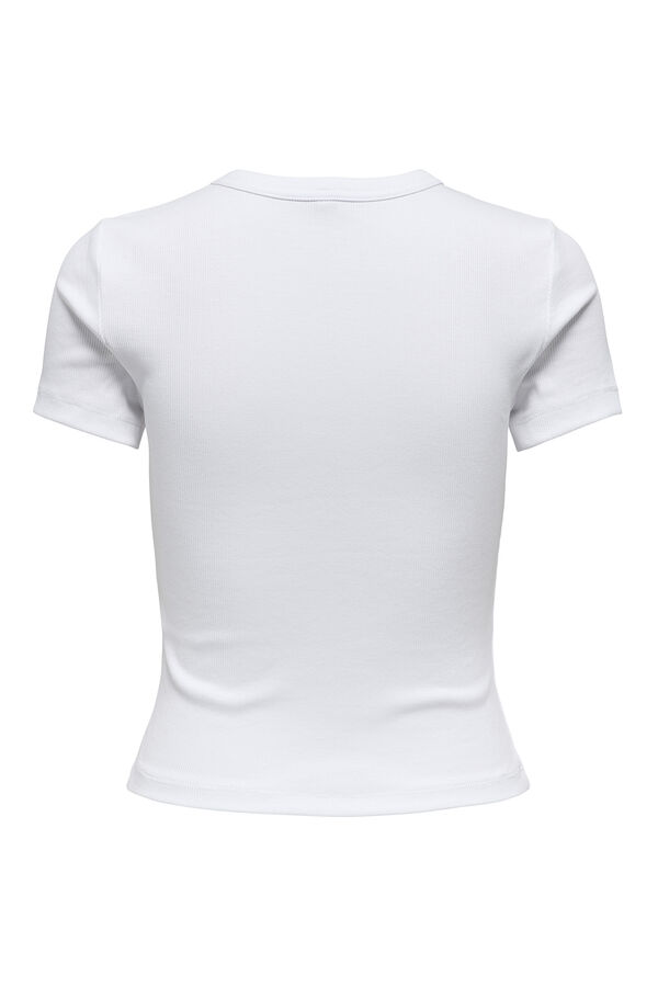 Only Camiseta crop de canal&eacute; blanco