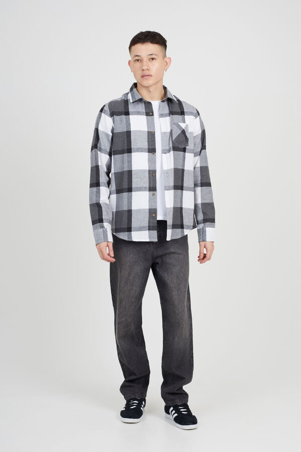Brave Soul Camisa a cuadros gris