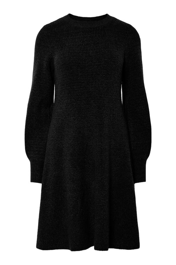 Pieces Vestido curto de malha com punhos preto