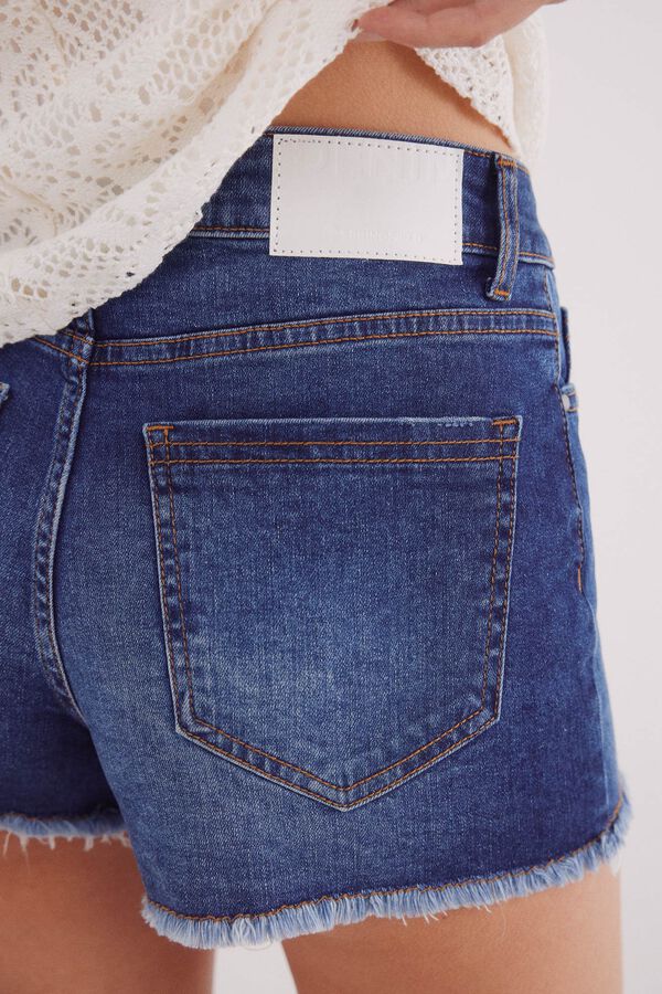 Springfield Shorts jeans com tachas azul