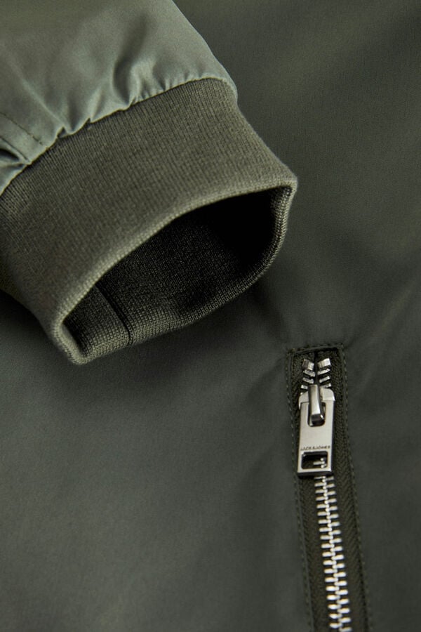 Jack & Jones Chaqueta bomber Harrington cuello alto verde