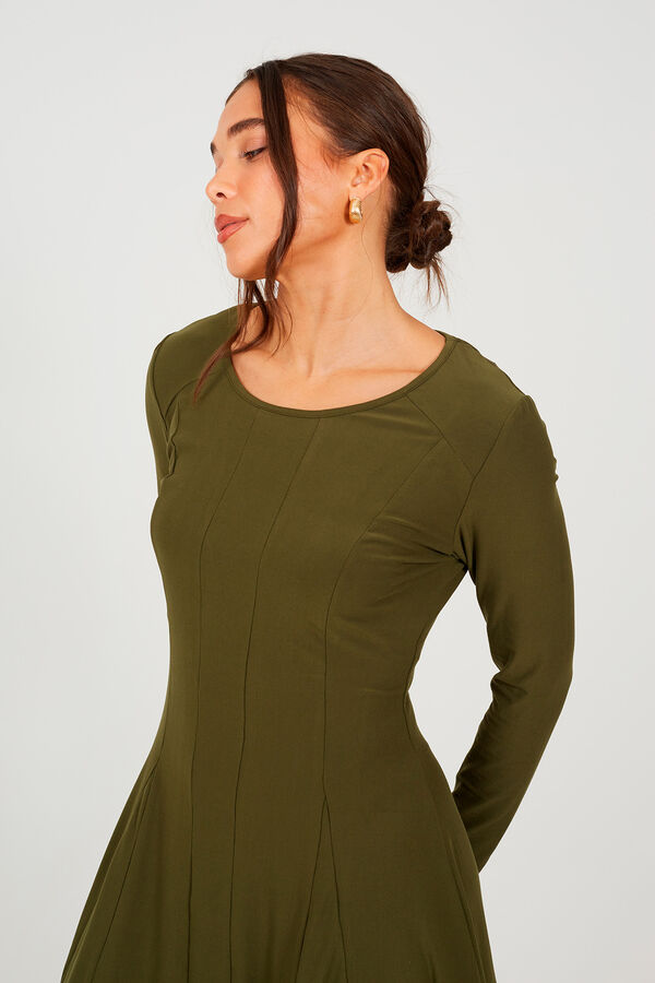 Brave Soul Vestido corto de manga larga verde