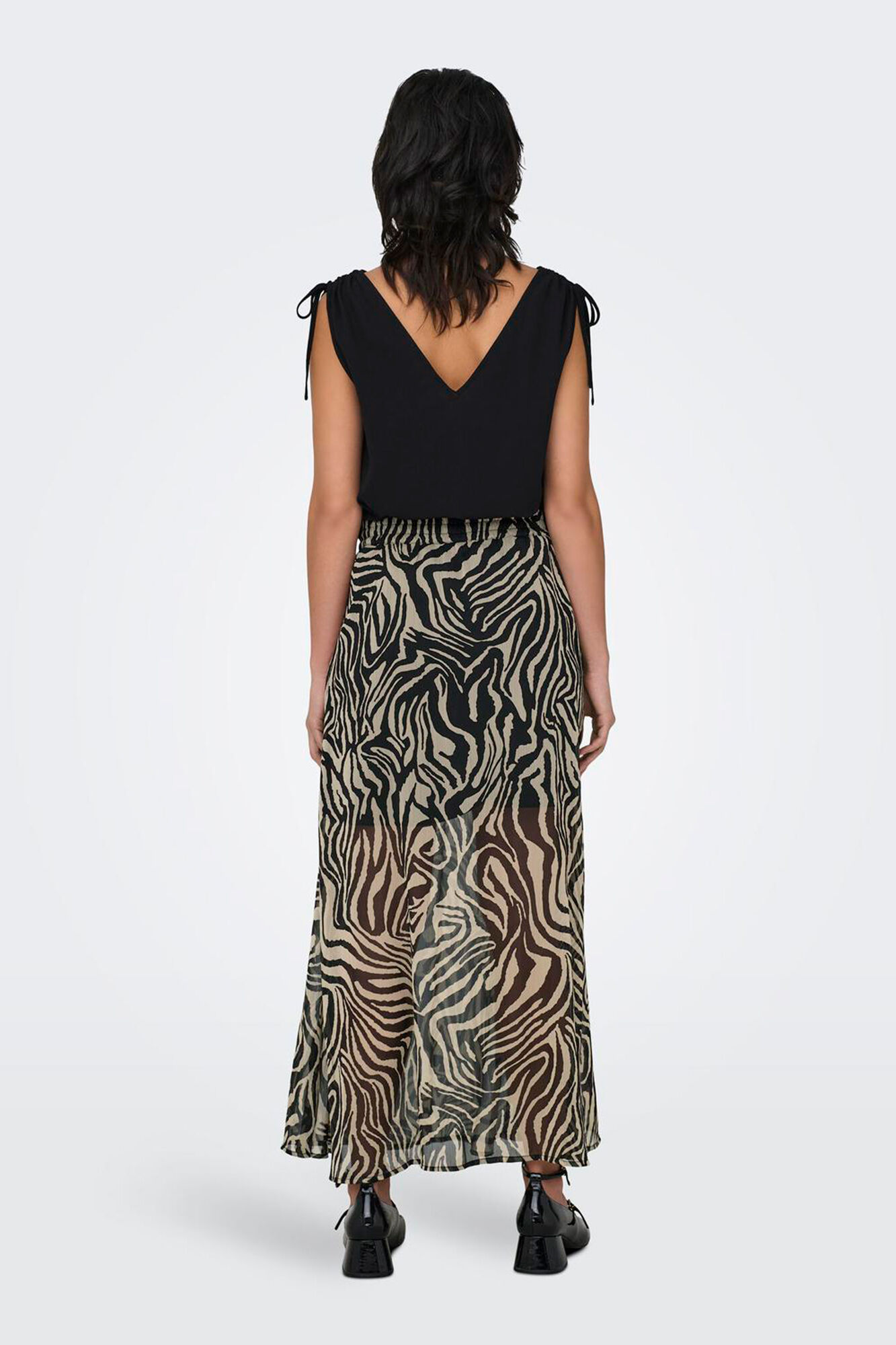 Only Falda midi estampada