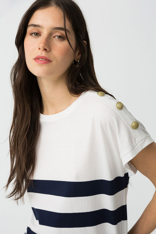 Tiffosi T-shirt &agrave;s riscas branco