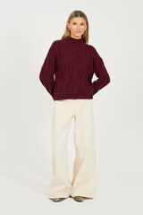 Brave Soul Jersey de punto con ochos burdeos