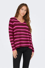Only Camisola oversized com gola vermelho