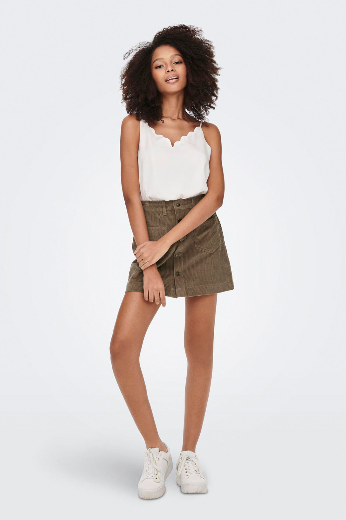 Only Saia curta de bombazina