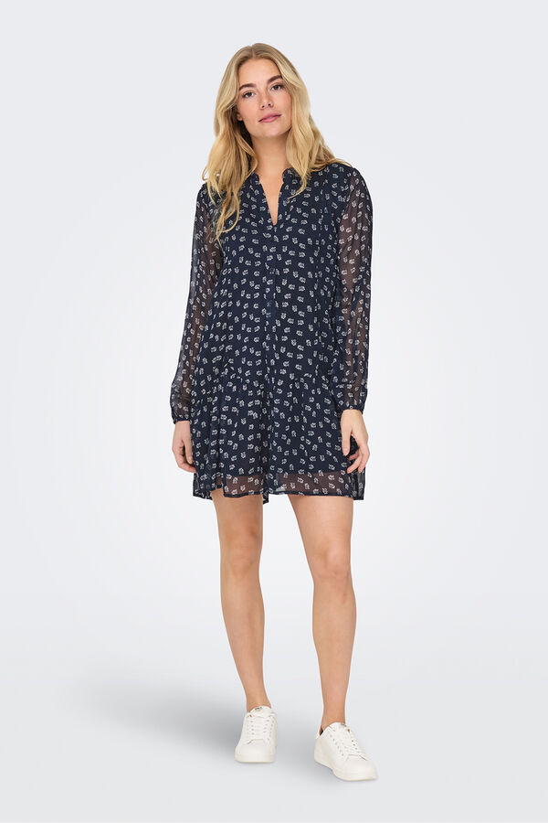 Only Vestido corto de gasa azul