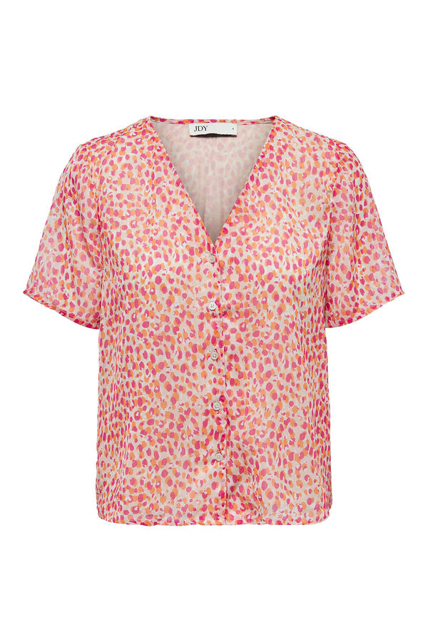 JDY Top escote pico gris