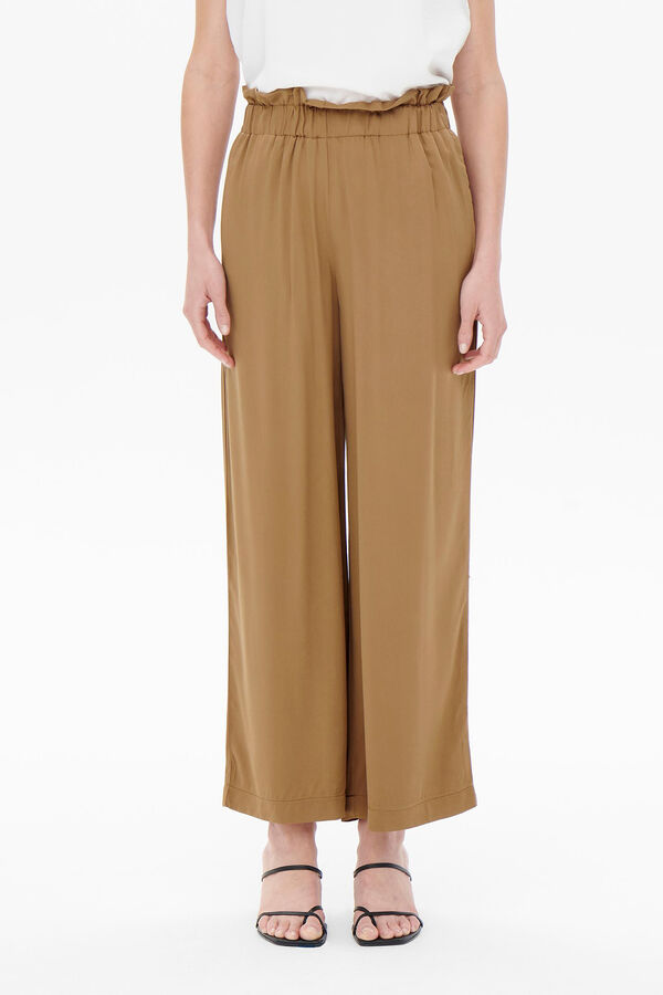 Only Cal&ccedil;as largas tecido flu&iacute;do cinzento