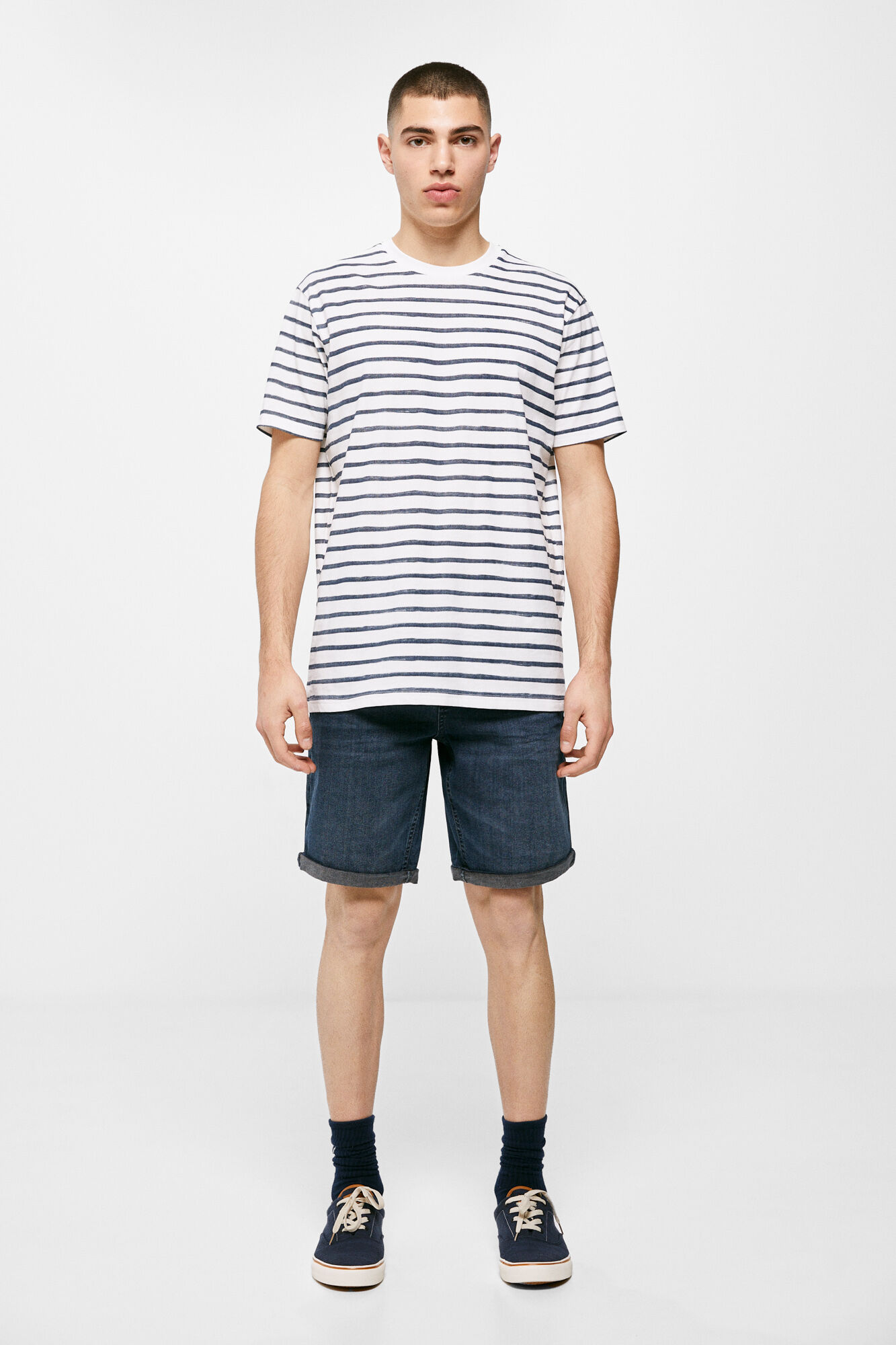 Springfield Bermuda vaquera regular lavado medio oscuro