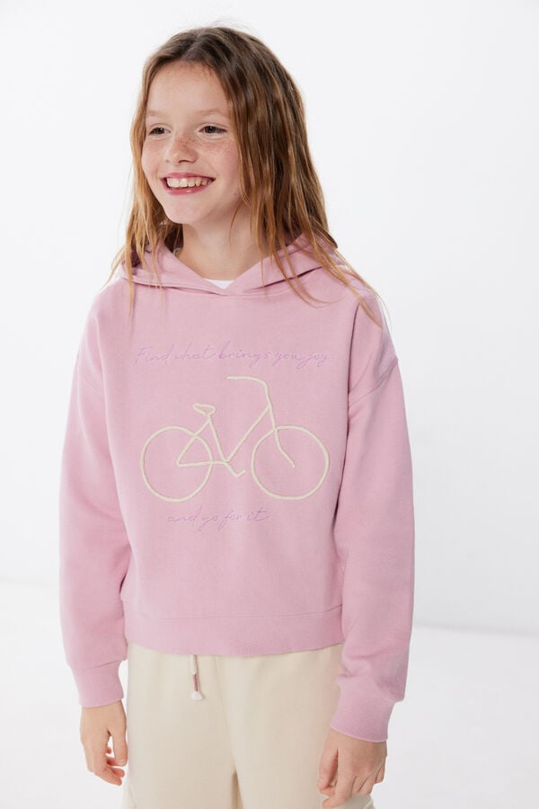 Springfield Kids Sweatshirt capuz bicicleta menina rosa