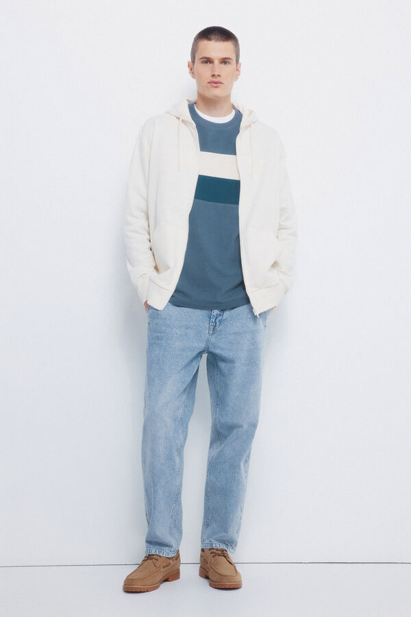 Springfield Sudadera capucha cremallera blanco