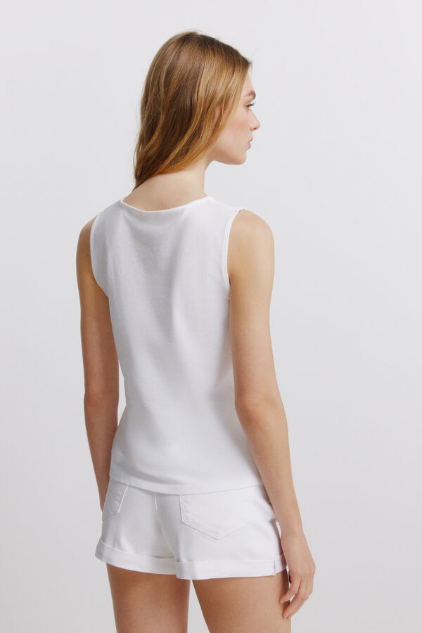 Springfield T-shirt de al&ccedil;as bordada branco