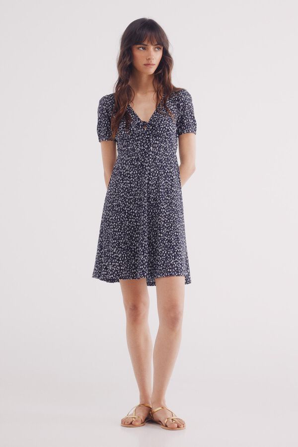 Springfield Vestido curto estampado azul