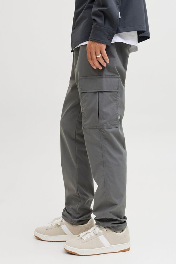 Jack & Jones Cal&ccedil;a cargo com bolsos laterais cinzento