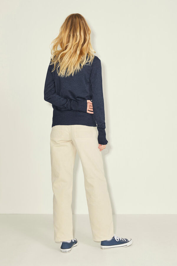 Jack & Jones Jersey punto fino cuello alto azul