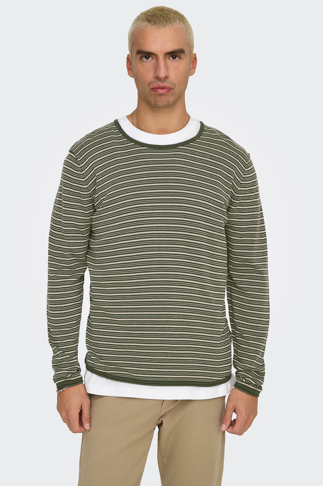 Only & Sons Su&eacute;ter masculino com gola redonda e regular fit