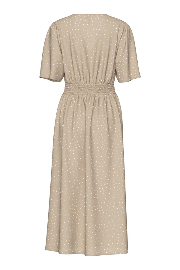 Pieces Vestido midi estampado con manga 2/4 gris