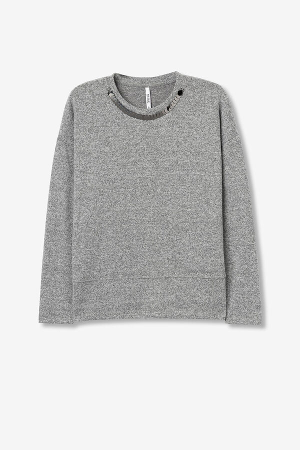 Tiffosi Camiseta De Punto con Aplicaci&oacute;n Met&aacute;lica gris