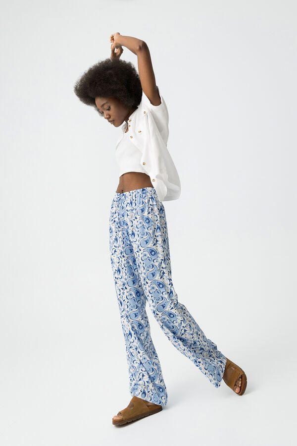 Tiffosi Cal&ccedil;a Palazzo Estampada branco