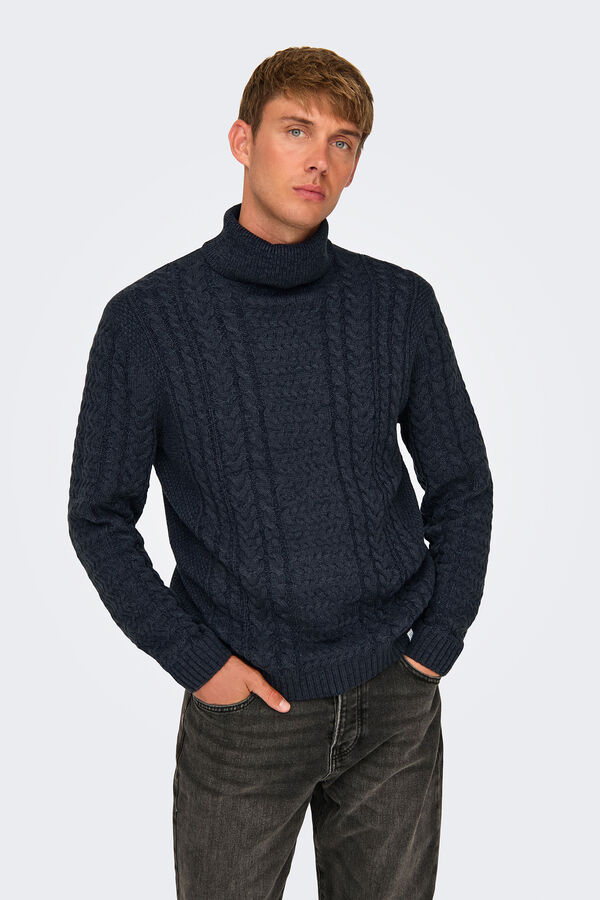 Only & Sons Jersey de punto de hombre regular fit azul