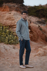 Celopman Camisa social de estrutura plana  verde