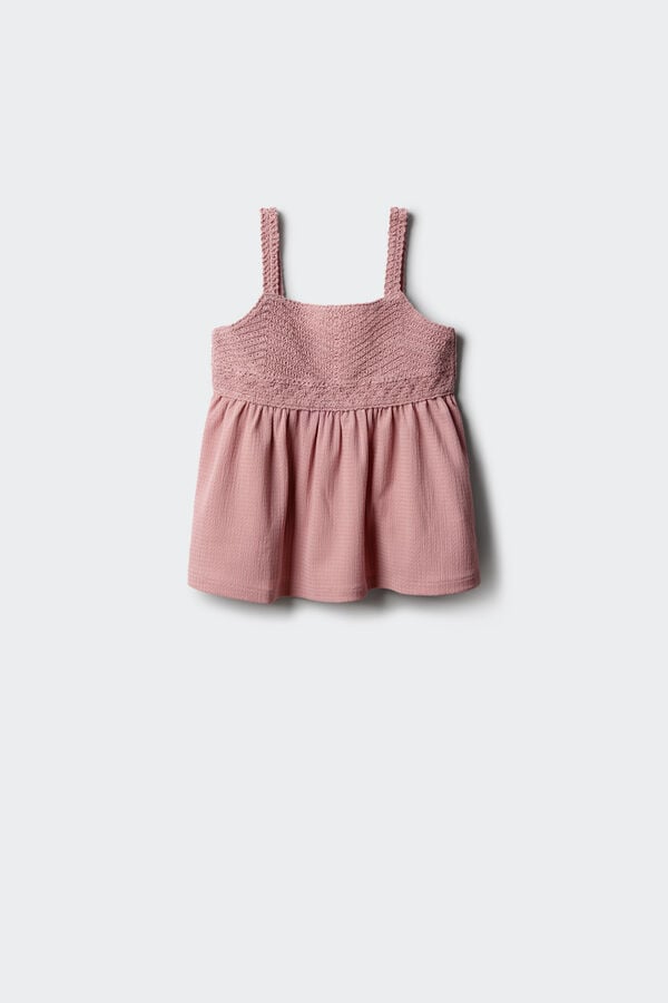 Springfield Kids Top de al&ccedil;as em crochet para menina rosa