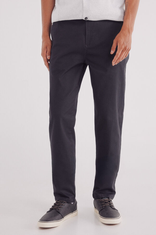 Springfield Pantal&oacute;n chino microestampado slim fit gris