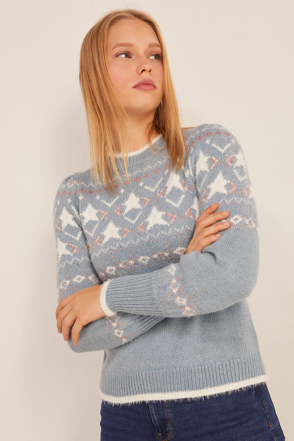 Springfield Jersey Jacquard Estrellas Suéter para Mujer: : Moda