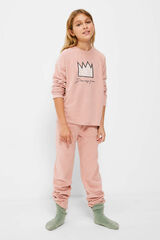 Springfield Pijama polar corona niña rosa
