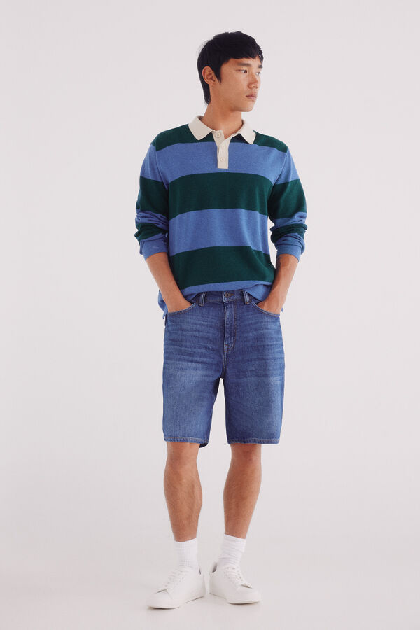 Springfield Jersey polo rayas anchas verde