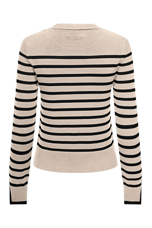 Only Camisola &agrave;s riscas branco