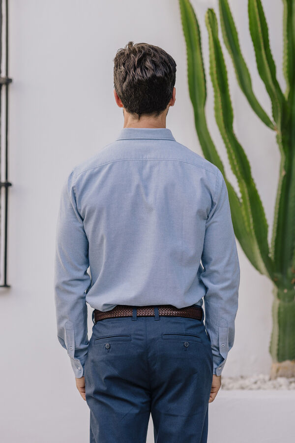 Celopman Camisa Oxf.Liso Con Brushed azul