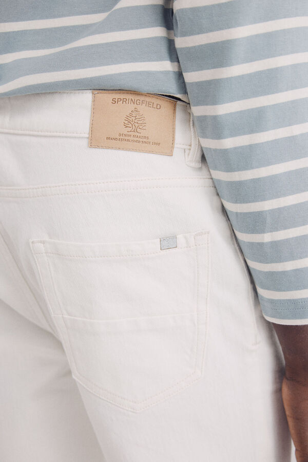 Springfield Jeans blancos slim fit estampado