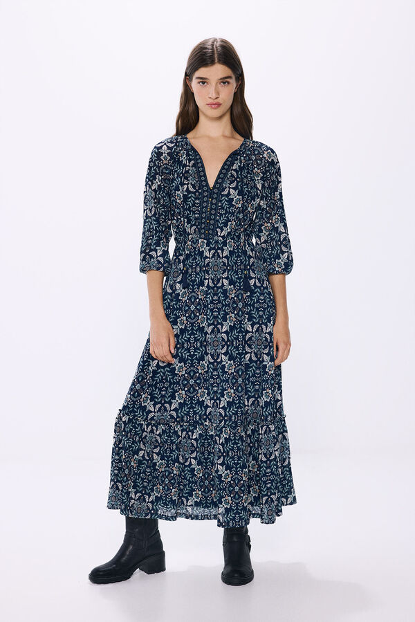 Springfield Vestido midi t&uacute;nica estampado azul