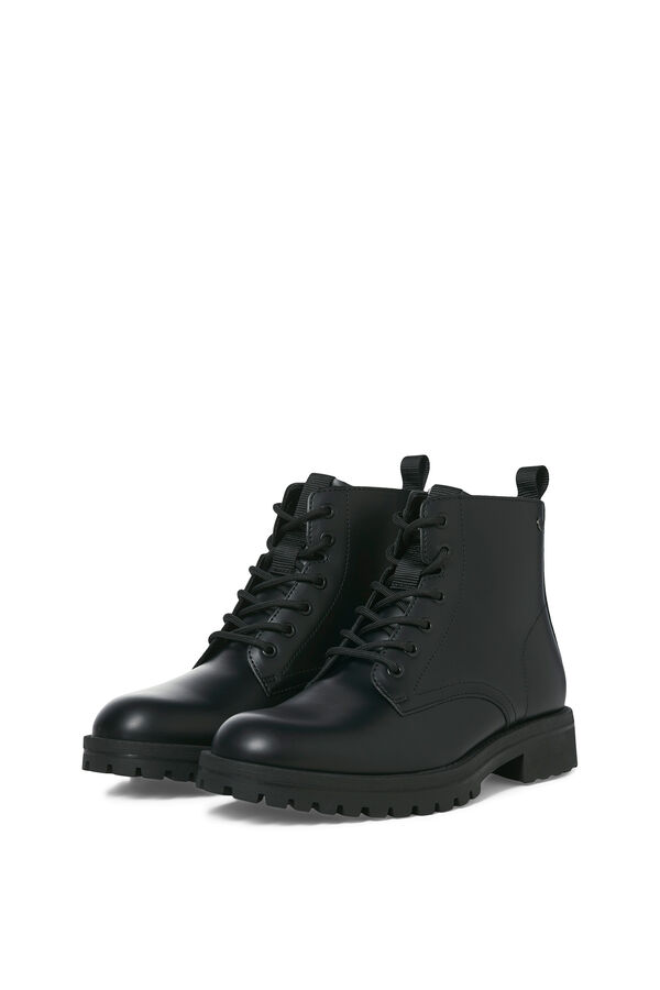 Jack & Jones bota de imita&ccedil;&atilde;o de pele preto