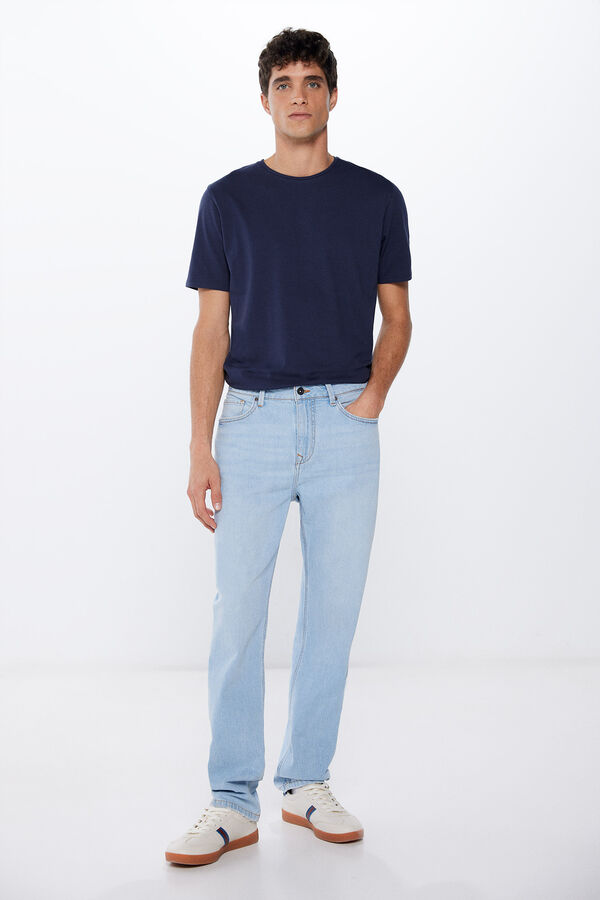 Springfield Camiseta cuello redondo elastan azul